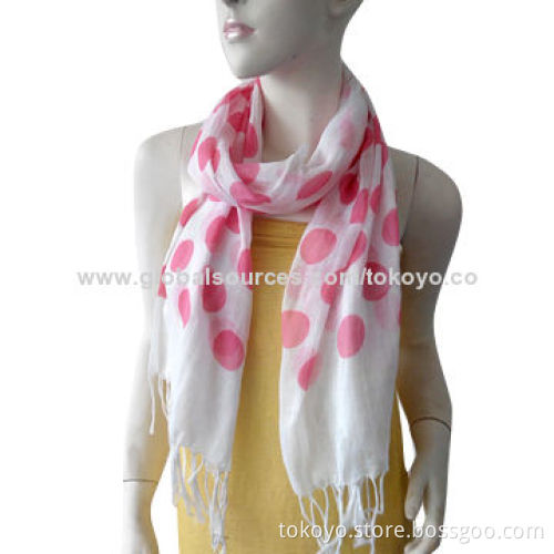 Children's scarves with silkscreen printing, made of viscose and modal, 160*35+8cm tassels size